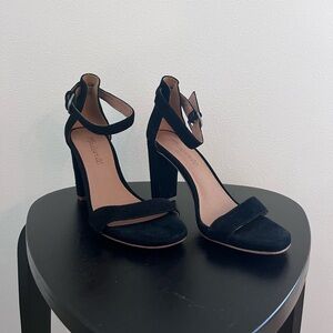 madewell suede heeled sandals